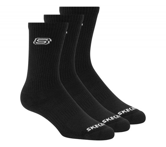 Pánské Ponožky Skechers Solids Crew - 3 Pack Černé | LJRGDYI-67