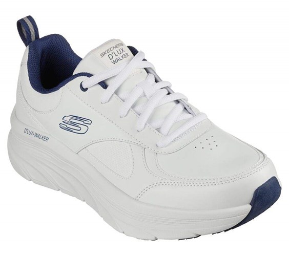 Pánské Tenisky Skechers D'Lux Walker - Parowan Bílé Tmavě Blankyt | TAHZRLW-73