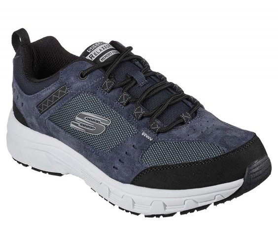 Pánské Tenisky Skechers Relaxed Fit: Oak Canyon Tmavě Blankyt Černé | ZXYJVBR-50