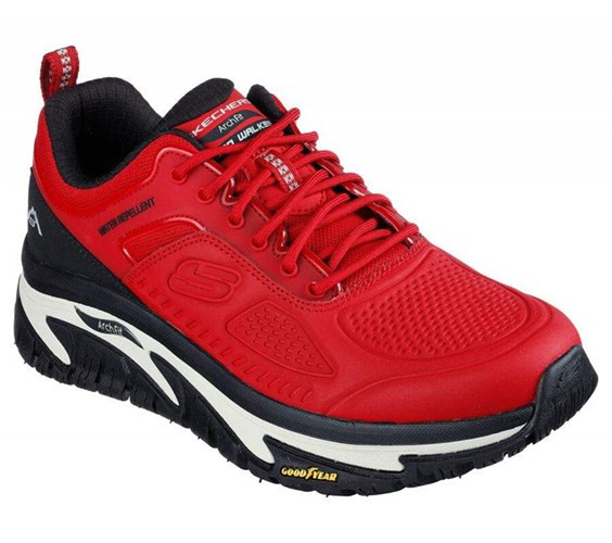 Pánské Trailové Boty Skechers Relaxed Fit: Arch Fit Silniční Walker - Recon Červené Černé | HSACXVQ-51