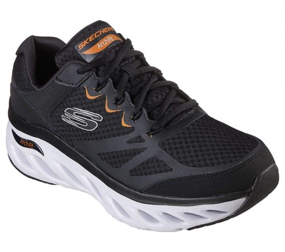 Pánské Trekové Boty Skechers Arch Fit Glide-Step Černé Zlaté | IXQEWOK-82