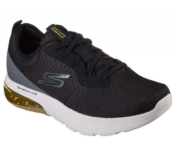 Pánské Trekové Boty Skechers GO WALK Air 2.0 - Crosser Černé Žluté | EUJTXQF-47