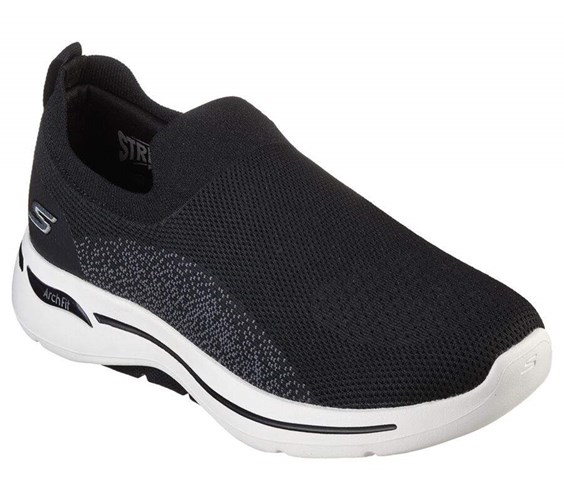 Pánské Trekové Boty Skechers GO WALK Arch Fit - Seltos Černé Šedé | UFSBGNH-27