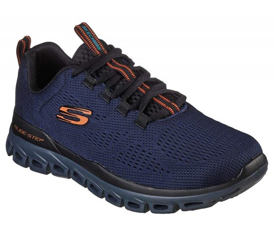 Pánské Trekové Boty Skechers Glide-Step - Fasten Up Tmavě Blankyt Černé | HCSDJQF-78