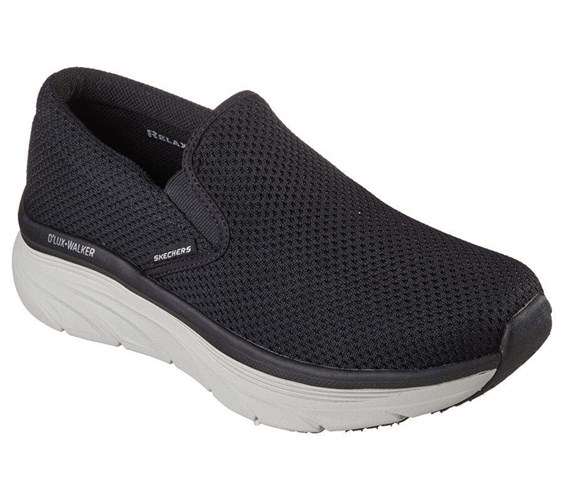 Pánské Trekové Boty Skechers Relaxed Fit: D'Lux Walker - Murlino Černé Bílé | EMAQDCG-57