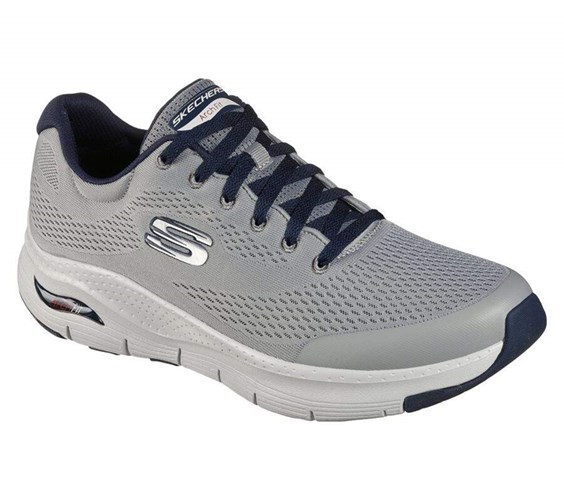 Pánské Tréninkové Boty Skechers Arch Fit Šedé Tmavě Blankyt | HWGLCFQ-70