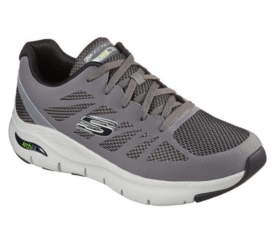 Pánské Tréninkové Boty Skechers Arch Fit - Charge Back Šedé Černé | NCIYZJV-19