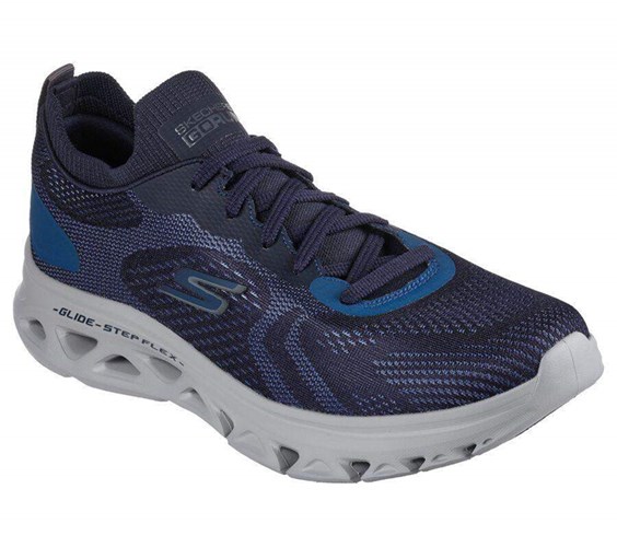 Pánské Tréninkové Boty Skechers GO RUN Glide-Step Flex - Radar Tmavě Blankyt | XTEWQIB-96