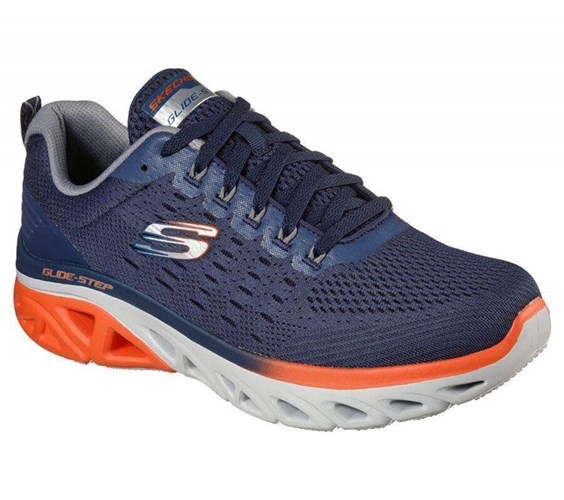 Pánské Tréninkové Boty Skechers Glide-Step Sportovní - New Appeal Tmavě Blankyt Oranžové | RZTKBJM-32