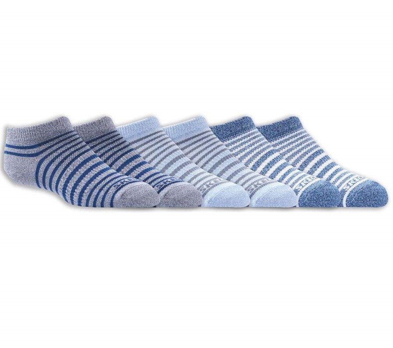 Chlapecké Ponožky Skechers 6 Pack Striped No Show Blankyt | BJUOFTN-61