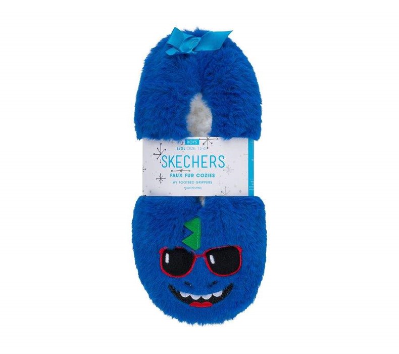 Chlapecké Ponožky Skechers Cool Dino Pantofle - 1 Pack Blankyt | ETQVYGA-32