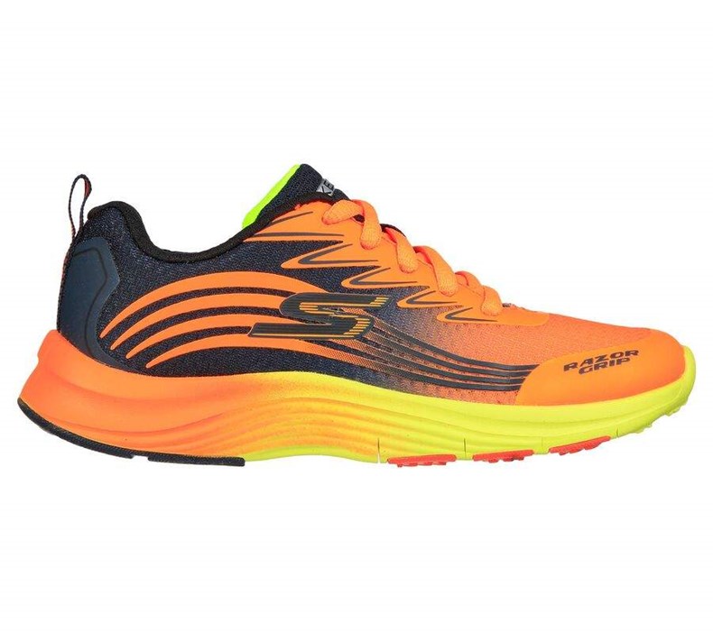 Chlapecké Tenisky Skechers Razor Grip - Sonictron Oranžové Tmavě Blankyt | CTYASBP-31