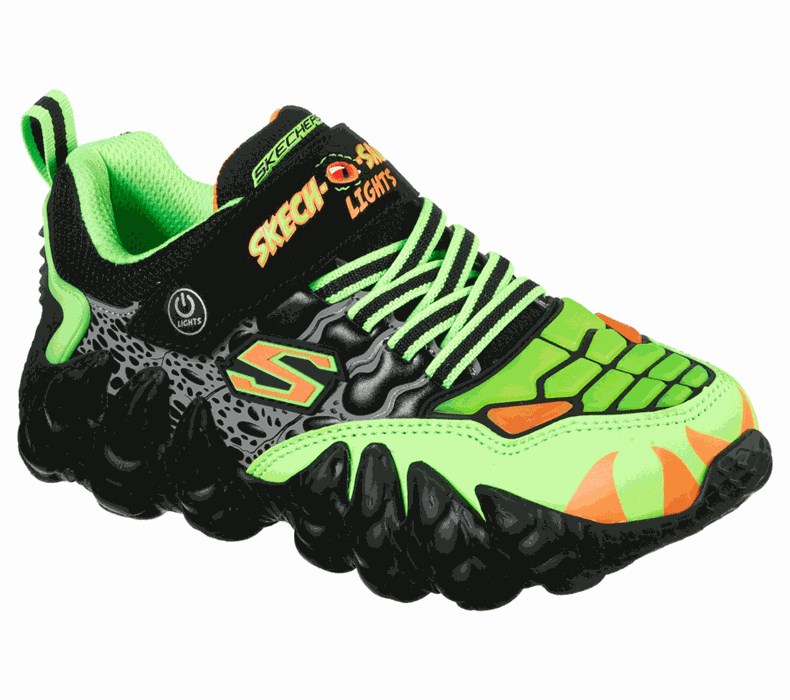 Chlapecké Tenisky Skechers S Lights: Skech-O-Saurus Lights Černé Zelene | MNHPFLV-21