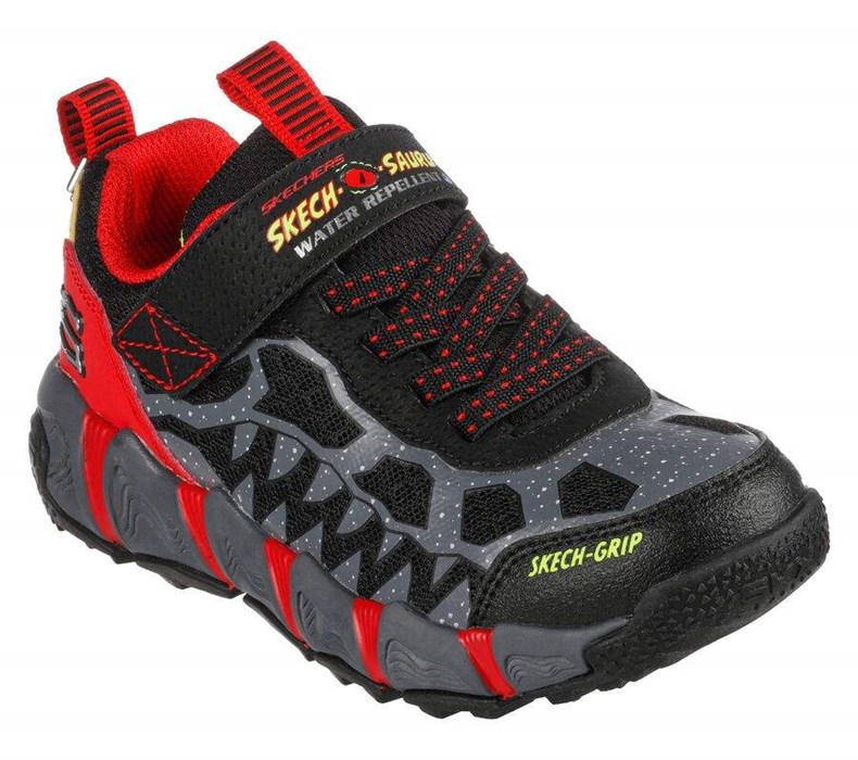 Chlapecké Tenisky Skechers Velocitrek - Dino Quest Černé Červené | WDLZBJG-69