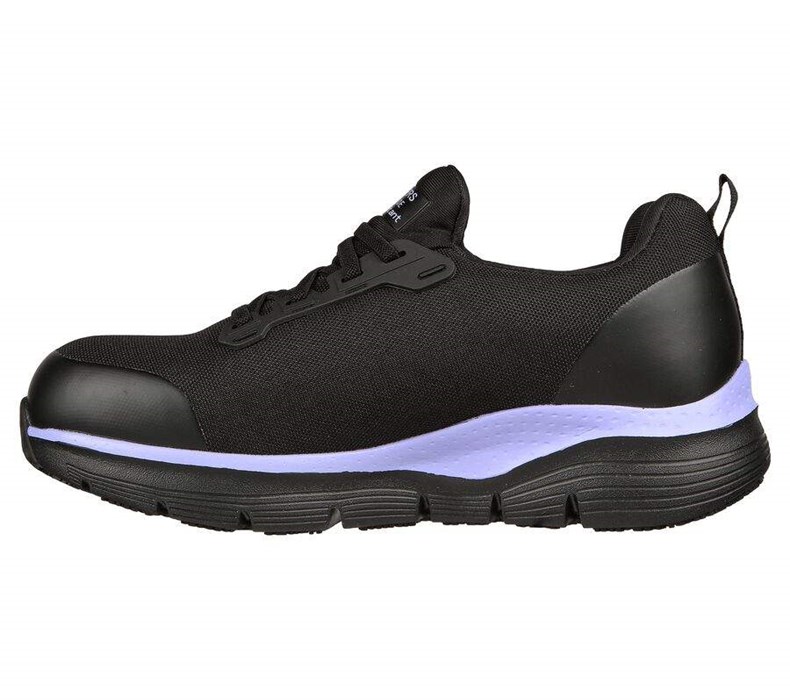 Dámské Bezpečnostní Boty Skechers Arch Fit SR - Evzan Černé Fialové | HMTCLEO-36