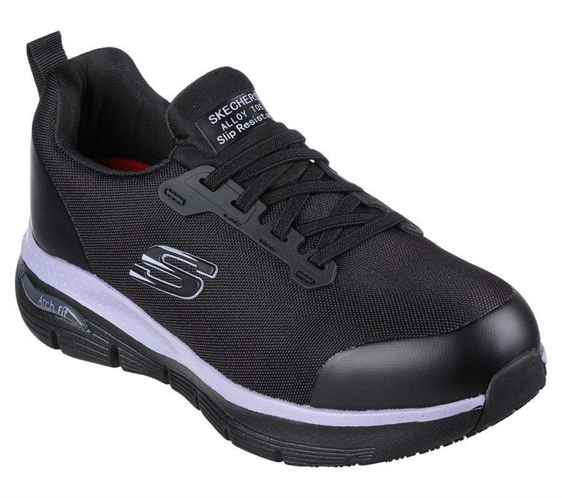 Dámské Bezpečnostní Boty Skechers Arch Fit SR - Evzan Černé Fialové | HMTCLEO-36