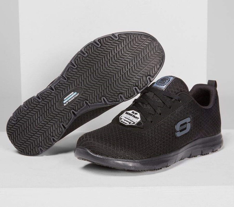 Dámské Bezpečnostní Boty Skechers Relaxed Fit: Ghenter - Bronaugh SR Černé | GHVRZQB-84