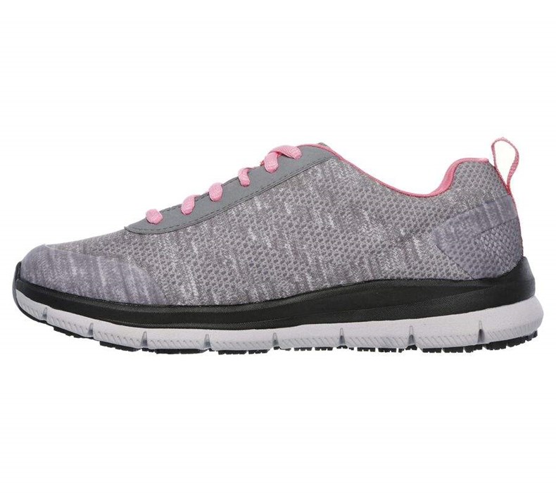 Dámské Bezpečnostní Boty Skechers Relaxed Fit: Pohodlí Flex SR - HC Pro SR Šedé Růžové | JIUGPRH-73