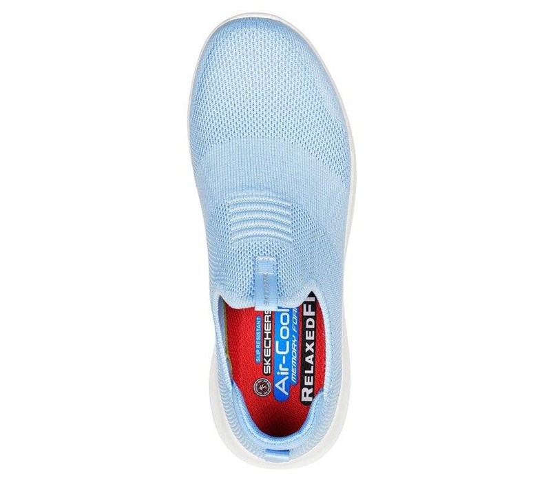 Dámské Bezpečnostní Boty Skechers Relaxed Fit: Ultra Flex SR Světle Blankyt Bílé | OTZSGVF-01