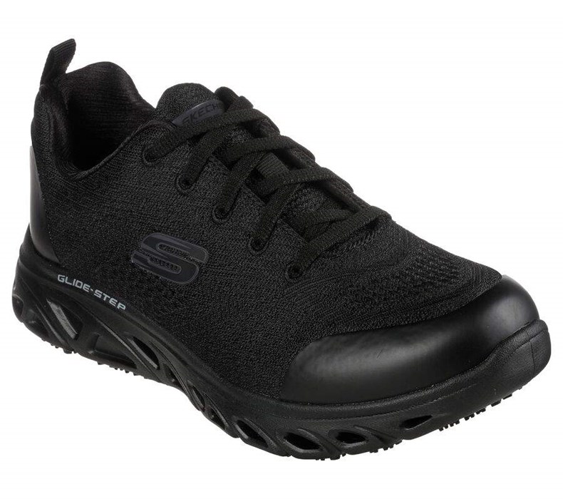 Dámské Bezpečnostní Boty Skechers Relaxed Fit: Glide-Step SR Černé | QINFSZR-90