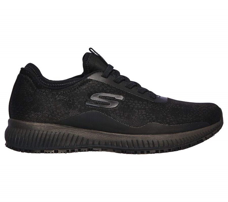 Dámské Bezpečnostní Boty Skechers Relaxed Fit: Squad SR - Glistle Černé | QWBPYEL-04