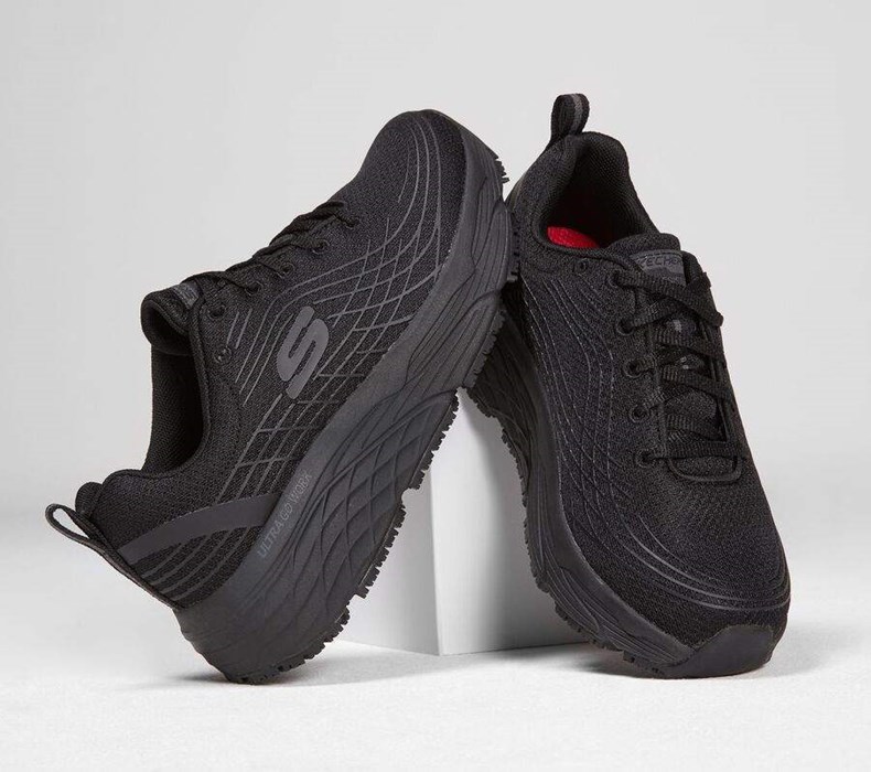 Dámské Bezpečnostní Boty Skechers Relaxed Fit: Max Cushioning Elite SR Černé | RNHWFYO-49