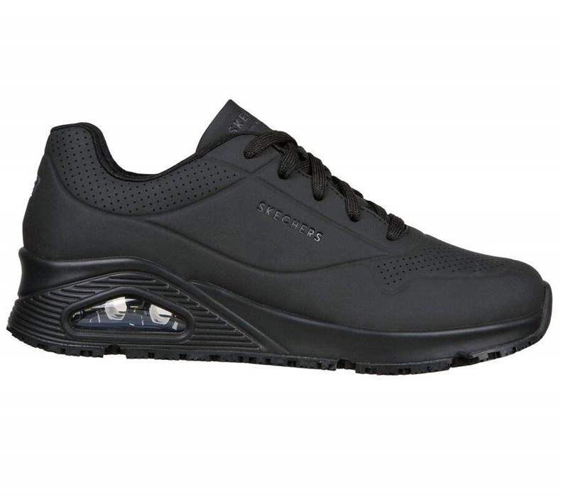 Dámské Bezpečnostní Boty Skechers Relaxed Fit: Uno SR Černé | WJCDKFE-49