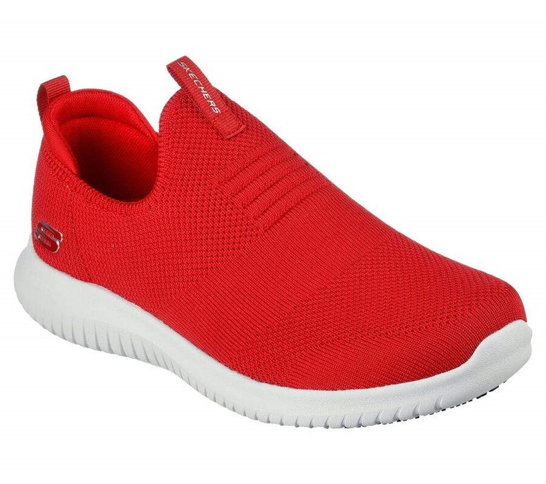 Dámské Bezpečnostní Boty Skechers Relaxed Fit: Ultra Flex SR Červené | WOZDVCM-49