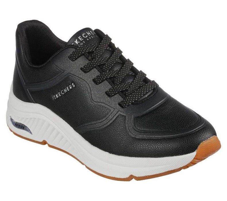 Dámské Boty Casual Skechers Arch Fit: S-Miles - Mile Makers Černé Bílé | GWIAPOS-65