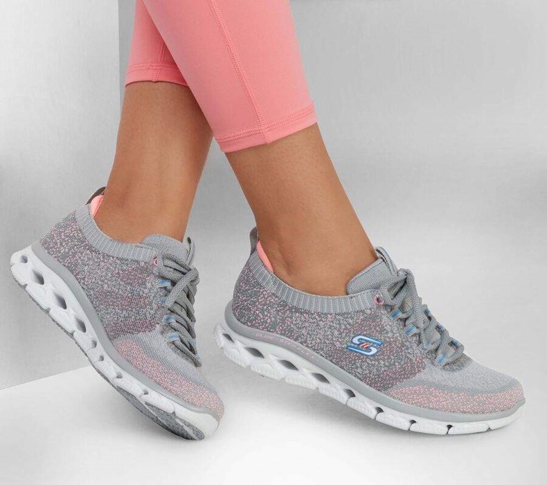 Dámské Boty Casual Skechers Glide-Step Flex - Cosmic Spirit Šedé Růžové | TZNGWXH-93