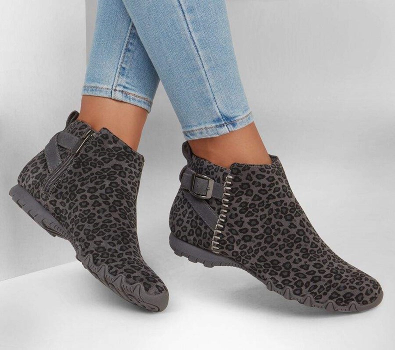 Dámské Boty Skechers Relaxed Fit: Bikers MC - Embracing Leopard | YCXZWUB-19