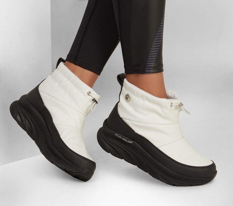 Dámské Boty Skechers Relaxed Fit: D'Lux Walker - Zimní Up Bílé Černé | IPXROJT-61