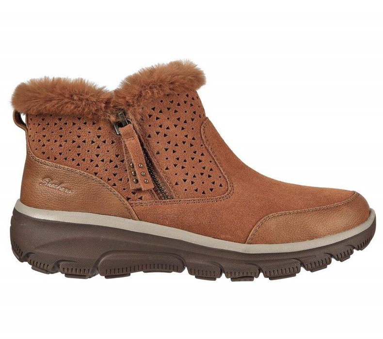 Dámské Boty Skechers Relaxed Fit: Easy Going - Perfect Snuggle Hnědé | CYMAKQB-59