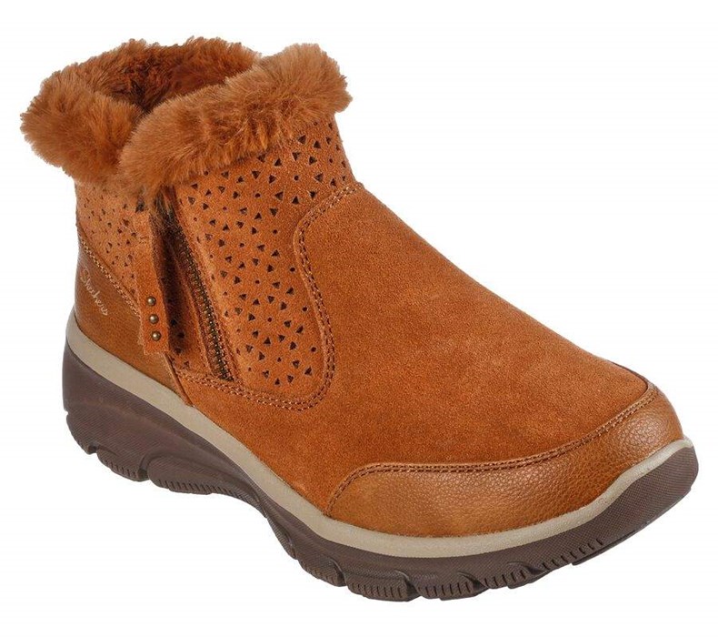 Dámské Boty Skechers Relaxed Fit: Easy Going - Perfect Snuggle Hnědé | CYMAKQB-59