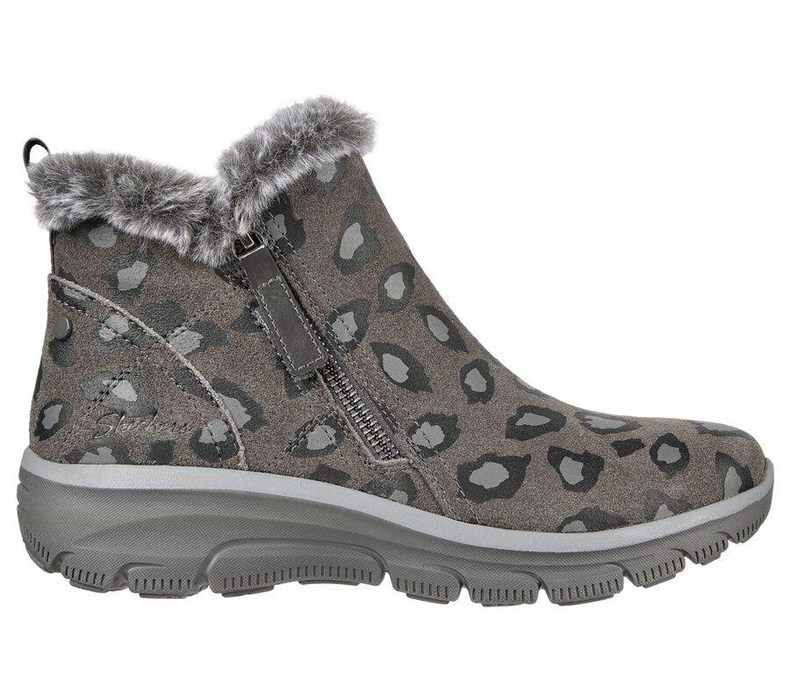 Dámské Boty Skechers Relaxed Fit: Easy Going - High Zip Leopard | LITFBGR-32