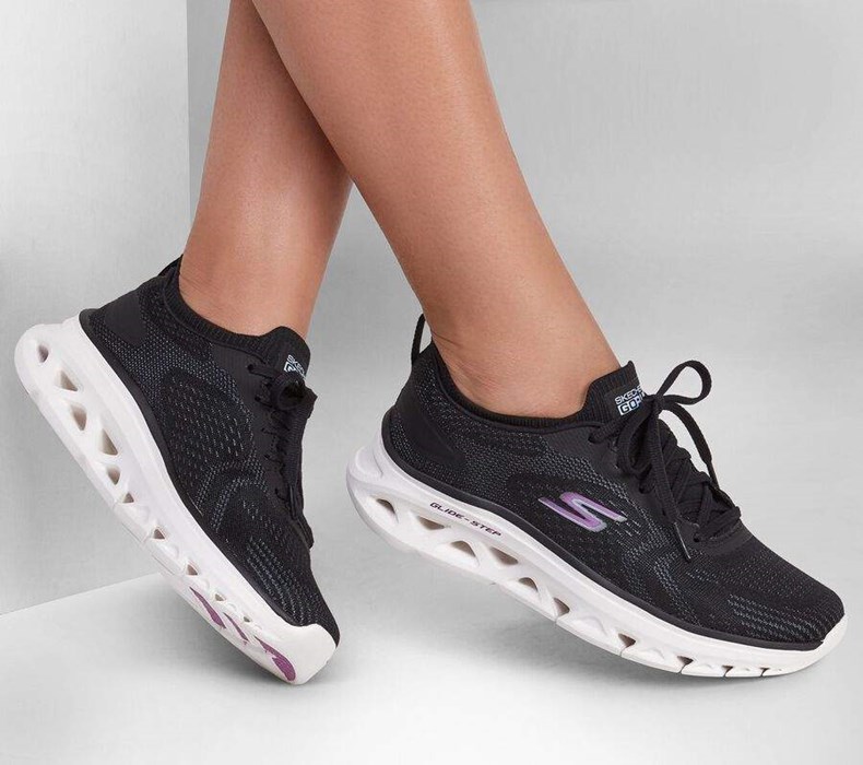 Dámské Běžecké Boty Skechers GO RUN Glide-Step Flex - Skylar Černé Bílé | QJNUOYL-91