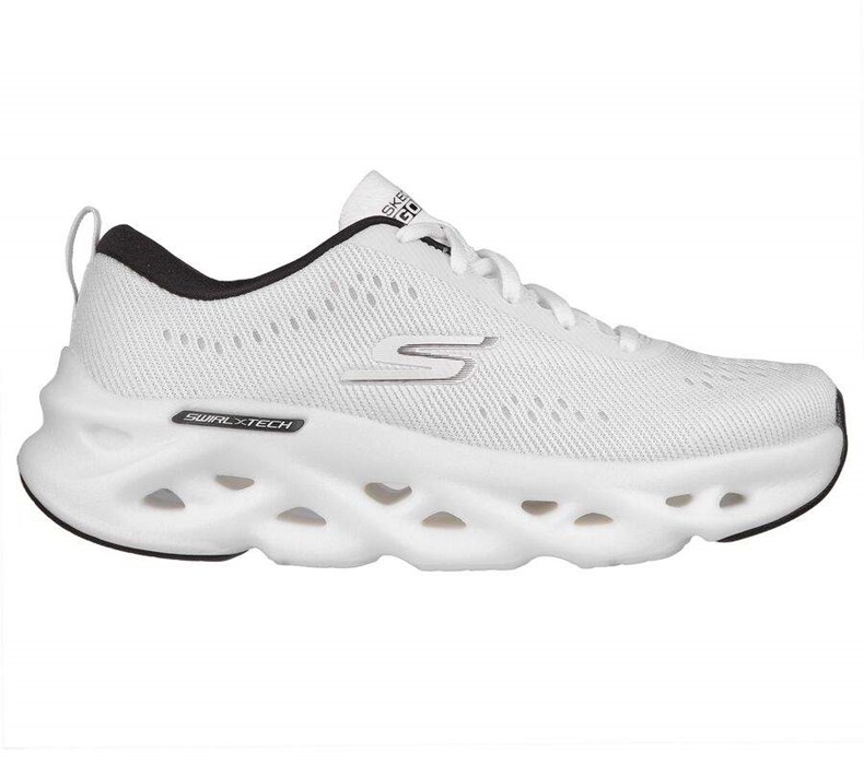 Dámské Běžecké Boty Skechers GOrun Swirl Tech Bílé Černé | CVHGDNB-51