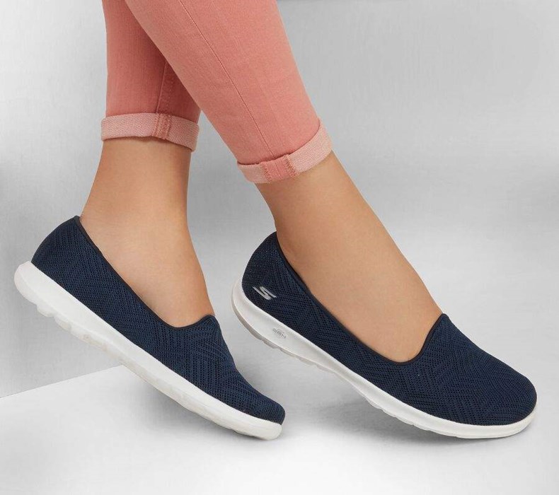 Dámské Flats Skechers GO WALK Lite - Sweet Gal Tmavě Blankyt Bílé | POCMJZU-15