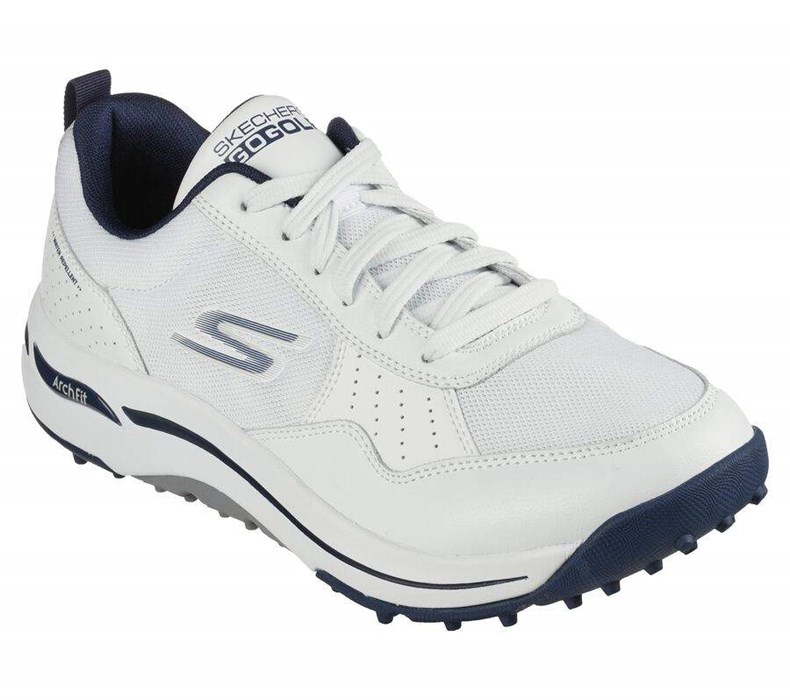 Dámské Golfové Boty Skechers GO GOLF Arch Fit - Line Up Bílé Tmavě Blankyt | NSIFHGD-20