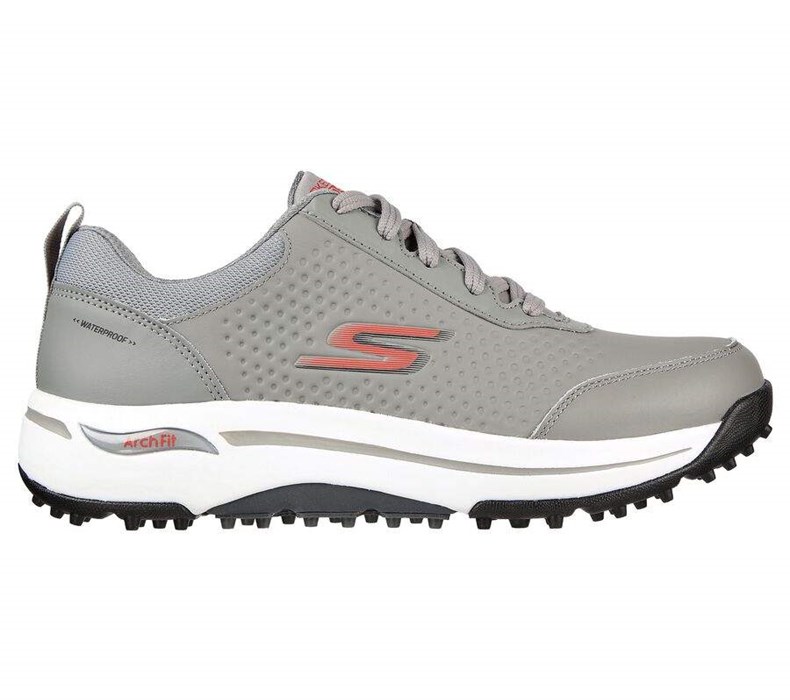 Dámské Golfové Boty Skechers GO GOLF Arch Fit - Set Up Šedé Červené | TUFOKYN-31