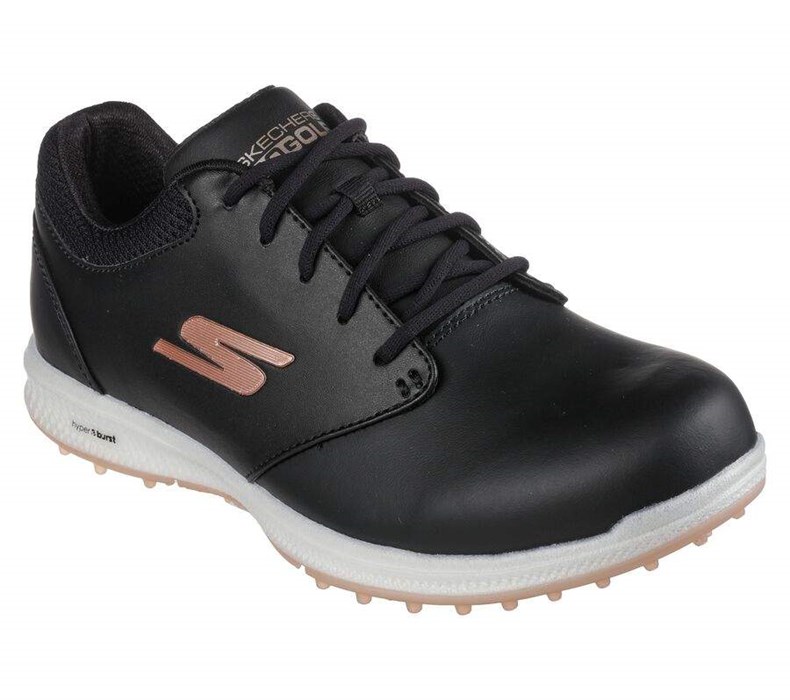 Dámské Golfové Boty Skechers GO GOLF Elite 4 Hyper Černé Růžové Zlaté | CFHTESV-92