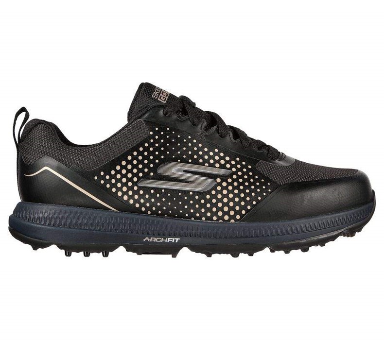 Dámské Golfové Boty Skechers GO GOLF Elite 5 Sportovní Černé Zlaté | RCGEQSP-52