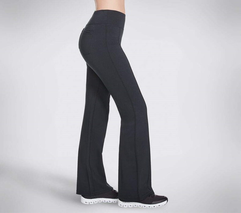 Dámské Kalhoty Skechers GOwalk GOKNIT ULTRA Pintuck Flare Pants Černé | YJUZXRB-25