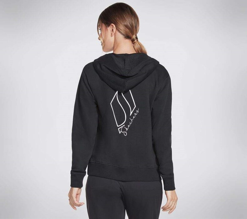 Dámské Mikiny S Kapucí Skechers Apparel Diamond Crown Front Zip Hoodie Černé | ZKVLQTF-68