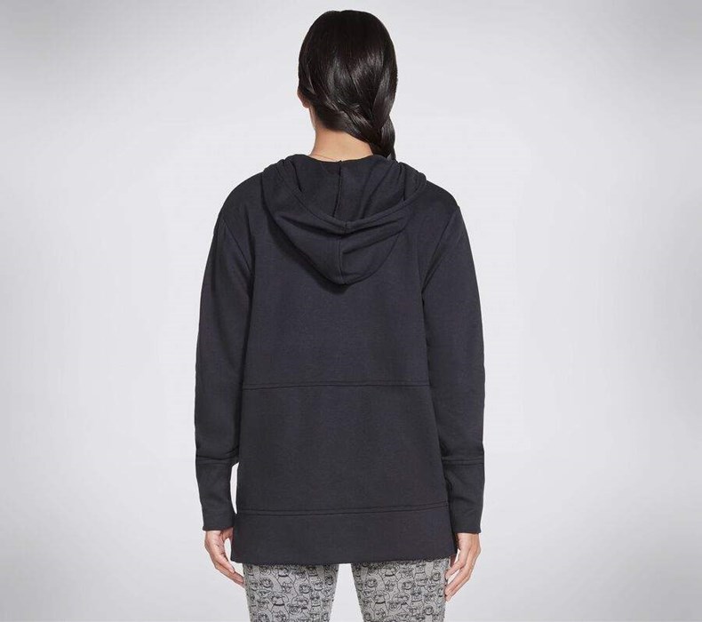 Dámské Mikiny S Kapucí Skechers BOBS Apparel Rescued High Rib Front Zip Hoodie Černé | KMSDLXW-82