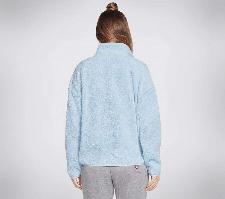 Dámské Mikiny S Kapucí Skechers BOBS Apparel Cuddle 1/4 Zip Pullover Hoodie Blankyt | VEATUGB-34