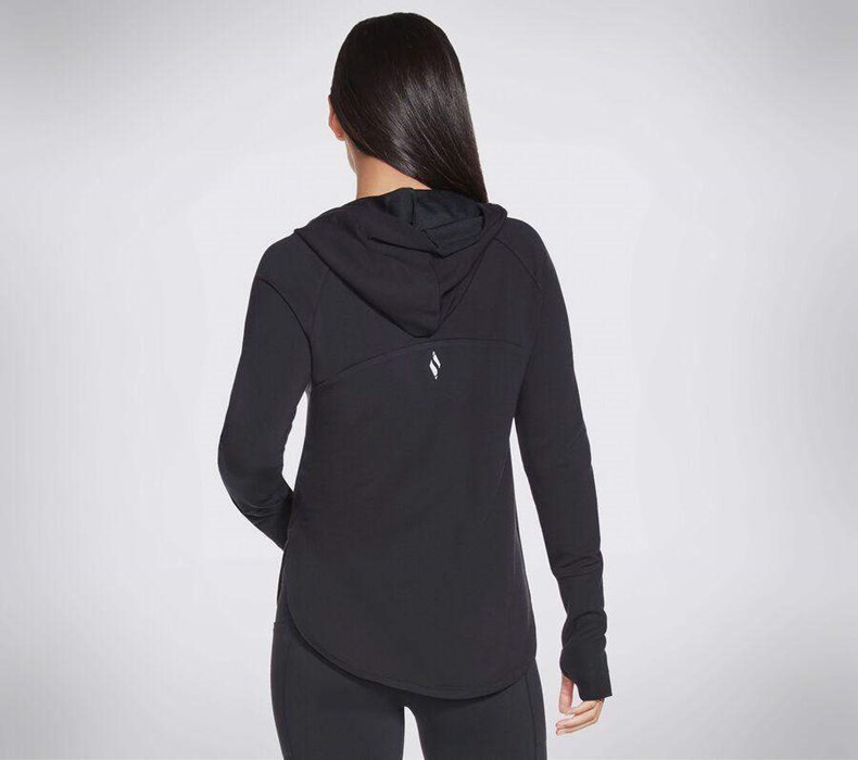 Dámské Mikiny S Kapucí Skechers GO LOUNGE Awakened Hoodie Černé | WXBTZEN-20