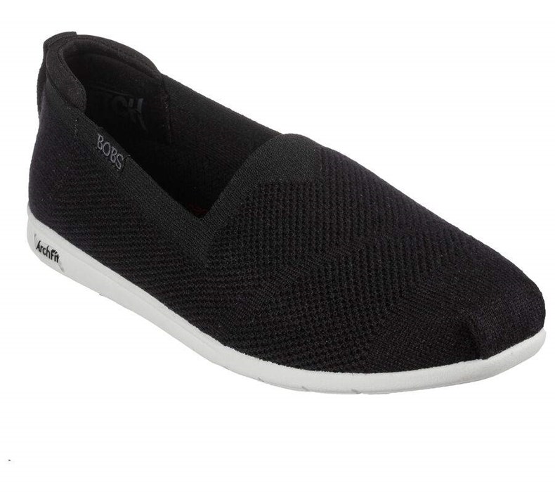 Dámské Mokasíny Skechers Arch Fit BOBS Plush Černé Bílé | CIFQXHP-07