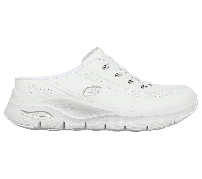 Dámské Mokasíny Skechers Arch Fit - Blessful Me Bílé Stříbrné | PMKLYQN-91