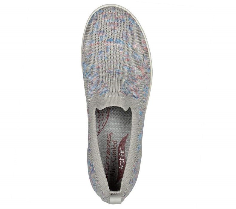 Dámské Mokasíny Skechers Arch Fit Cup - Free Blossom Šedé | JIELORB-29